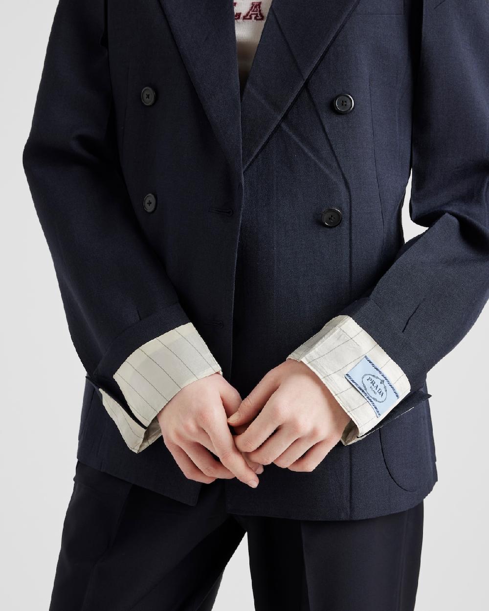 Prada Chaqueta De Botonadura Doble De Kid Mohair