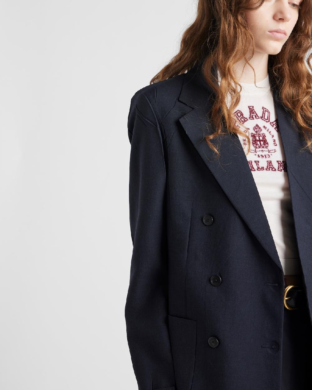 Prada Chaqueta De Botonadura Doble De Kid Mohair