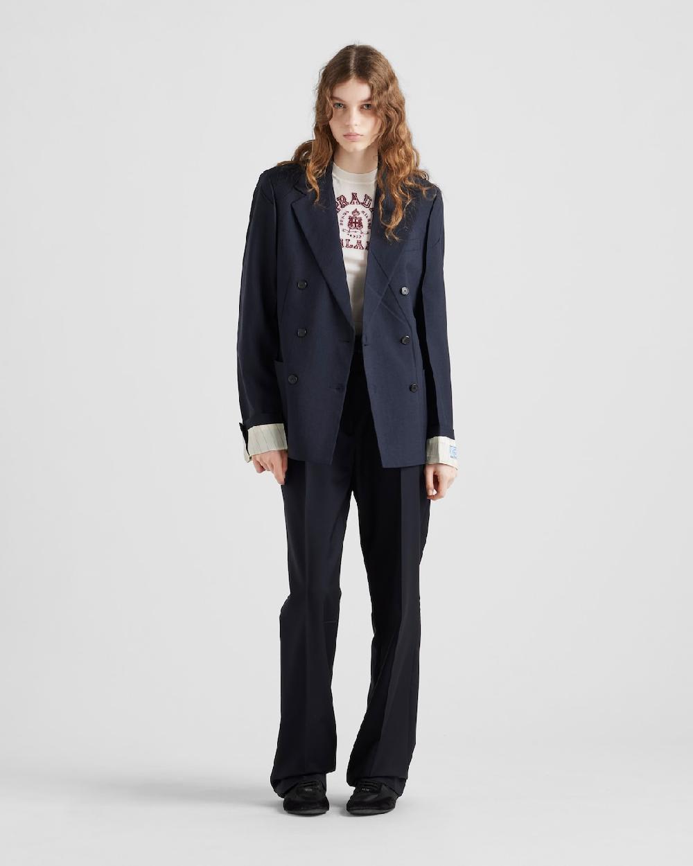 Prada Chaqueta de botonadura doble de kid mohair