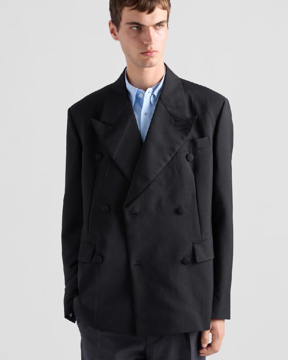 Prada Chaqueta De Botonadura Doble De Lana Mohair