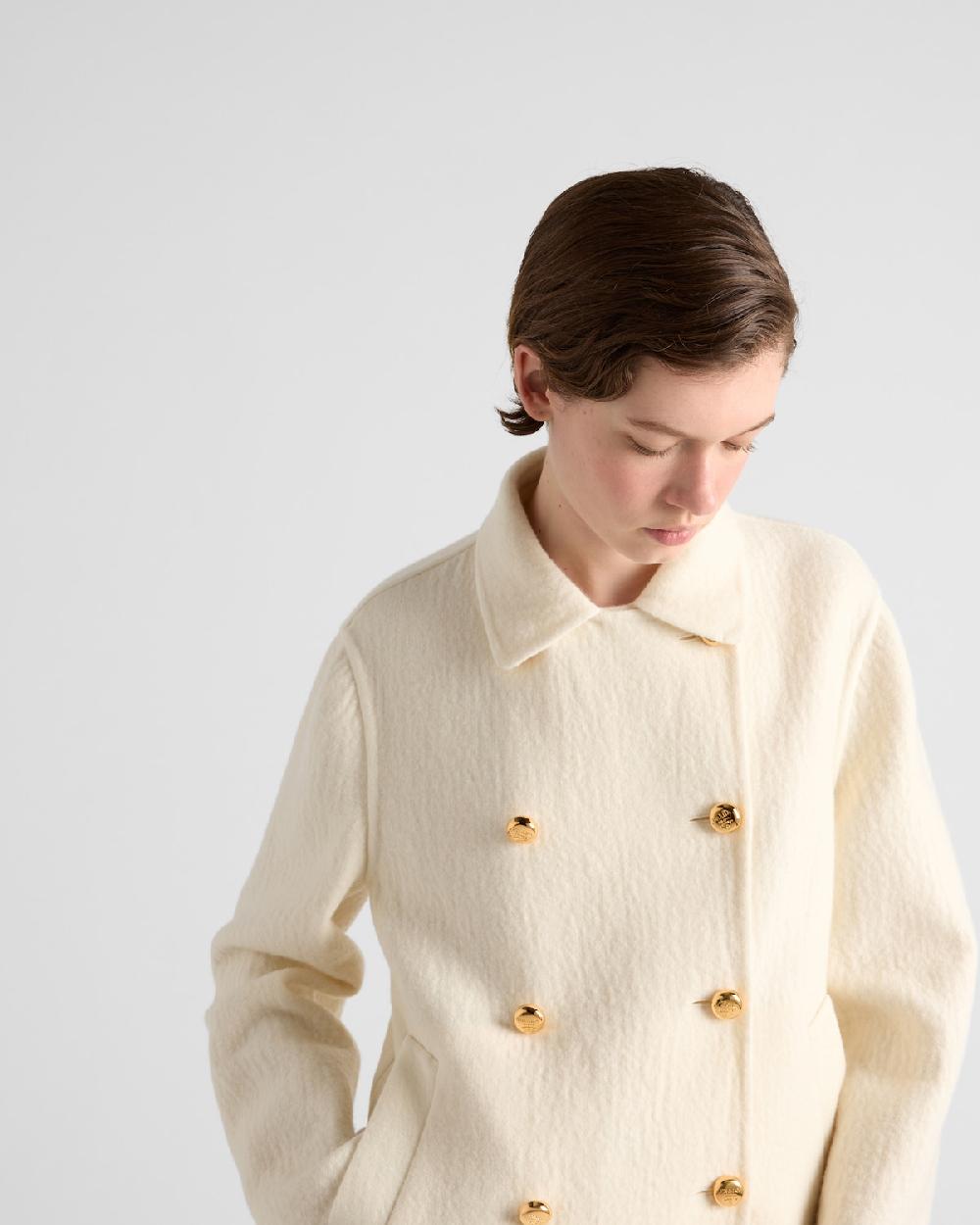 Prada Chaqueta De Botonadura Doble De Sarga