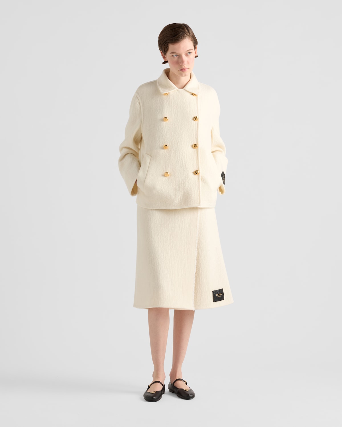 Prada Chaqueta de botonadura doble de sarga