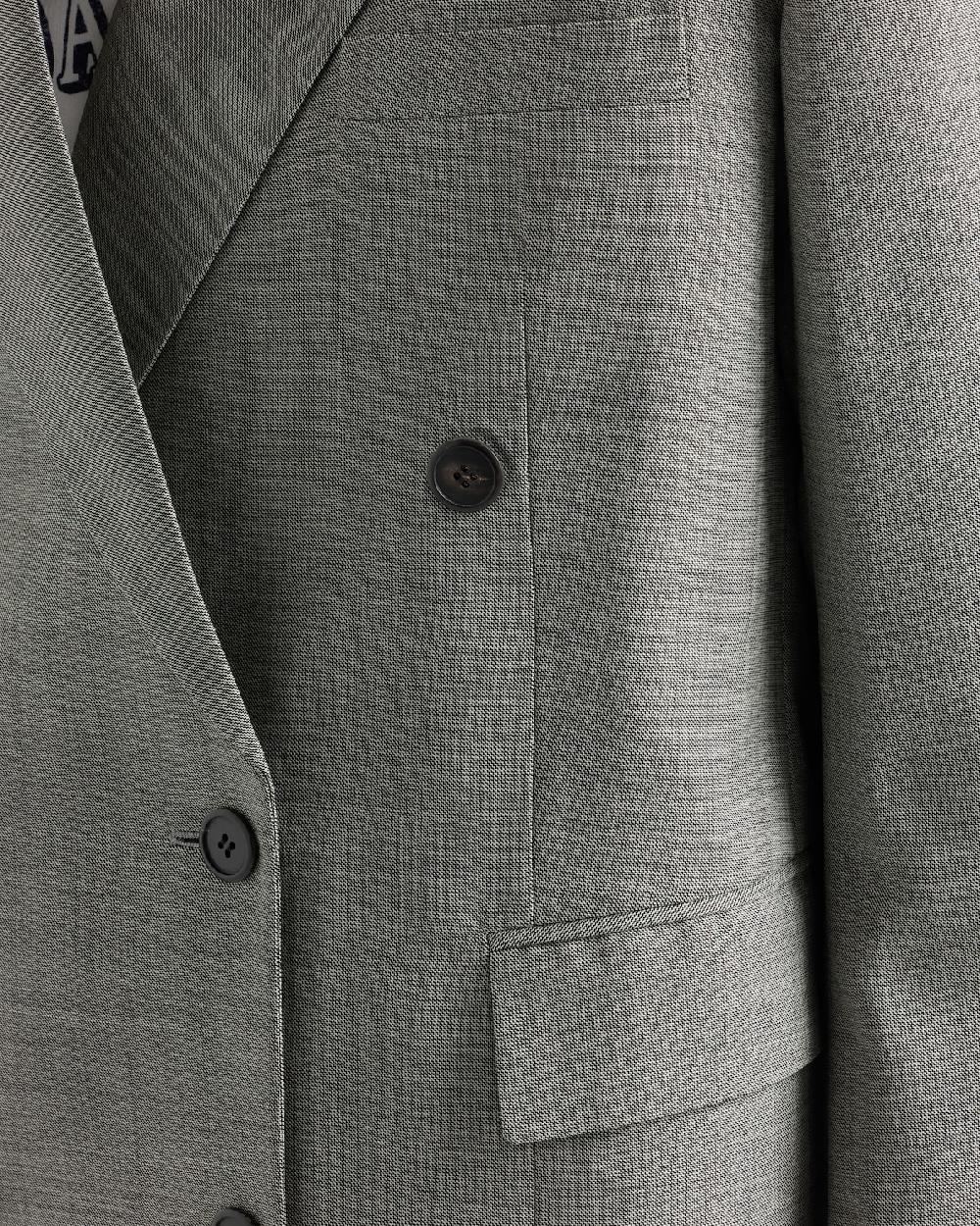 Prada Chaqueta De Botonadura Doble En Grisalla