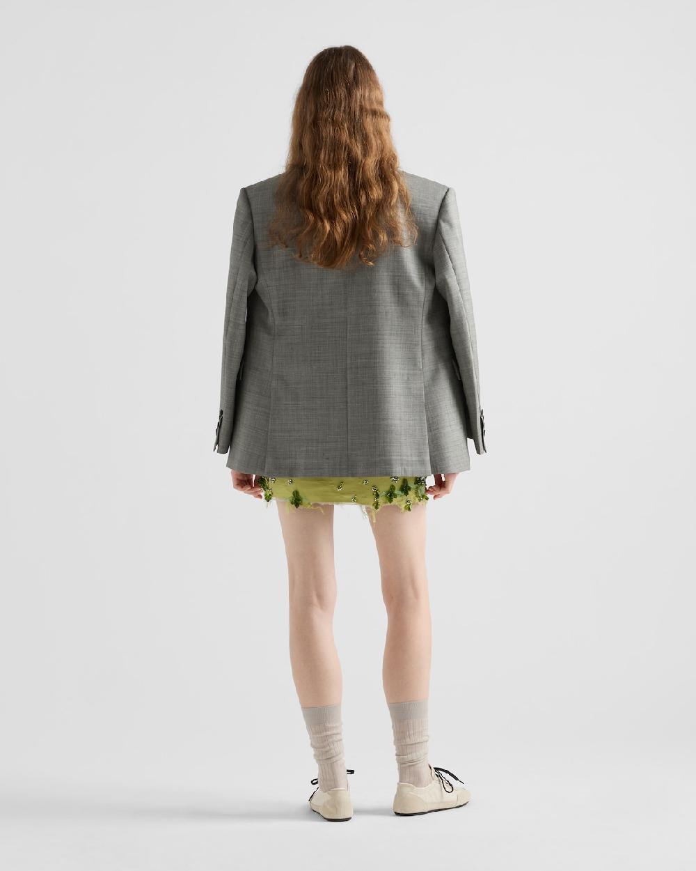 Prada Chaqueta De Botonadura Doble En Grisalla