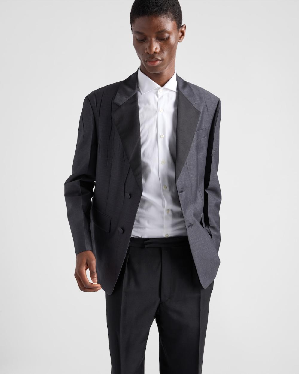 Prada Chaqueta De Botonadura Simple De Lana Mohair