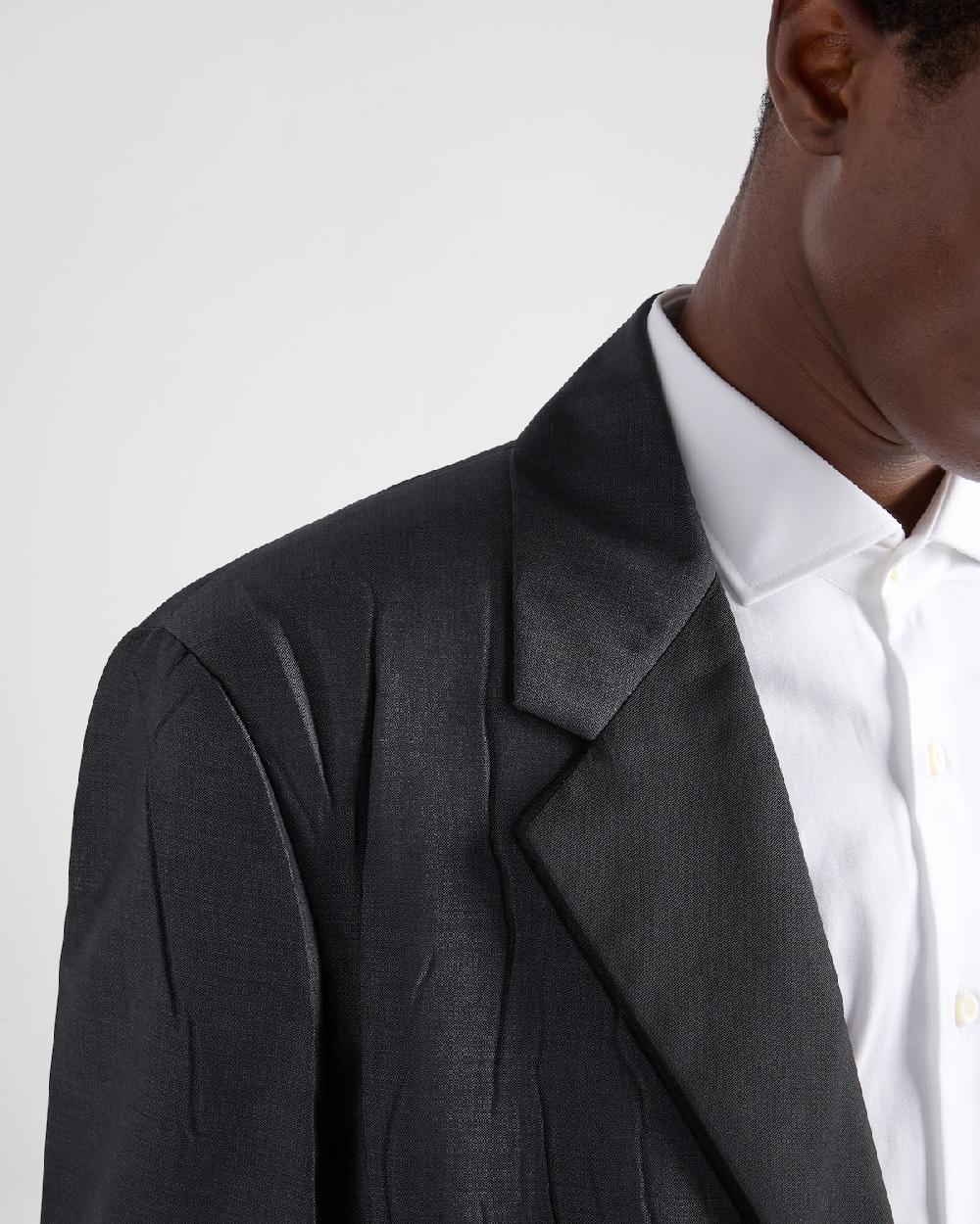 Prada Chaqueta De Botonadura Simple De Lana Mohair