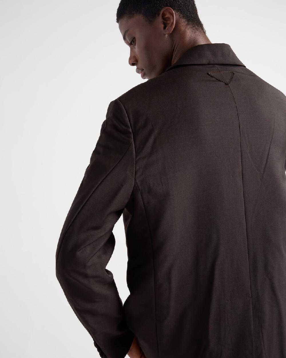 Prada Chaqueta De Botonadura Simple De Lana Mohair