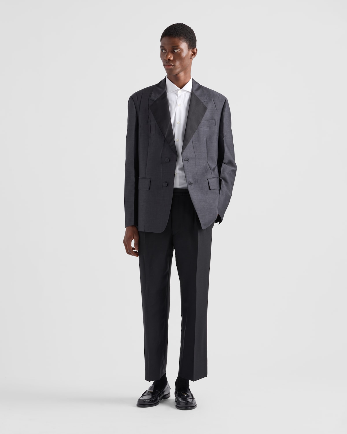 Prada Chaqueta de botonadura simple de lana mohair