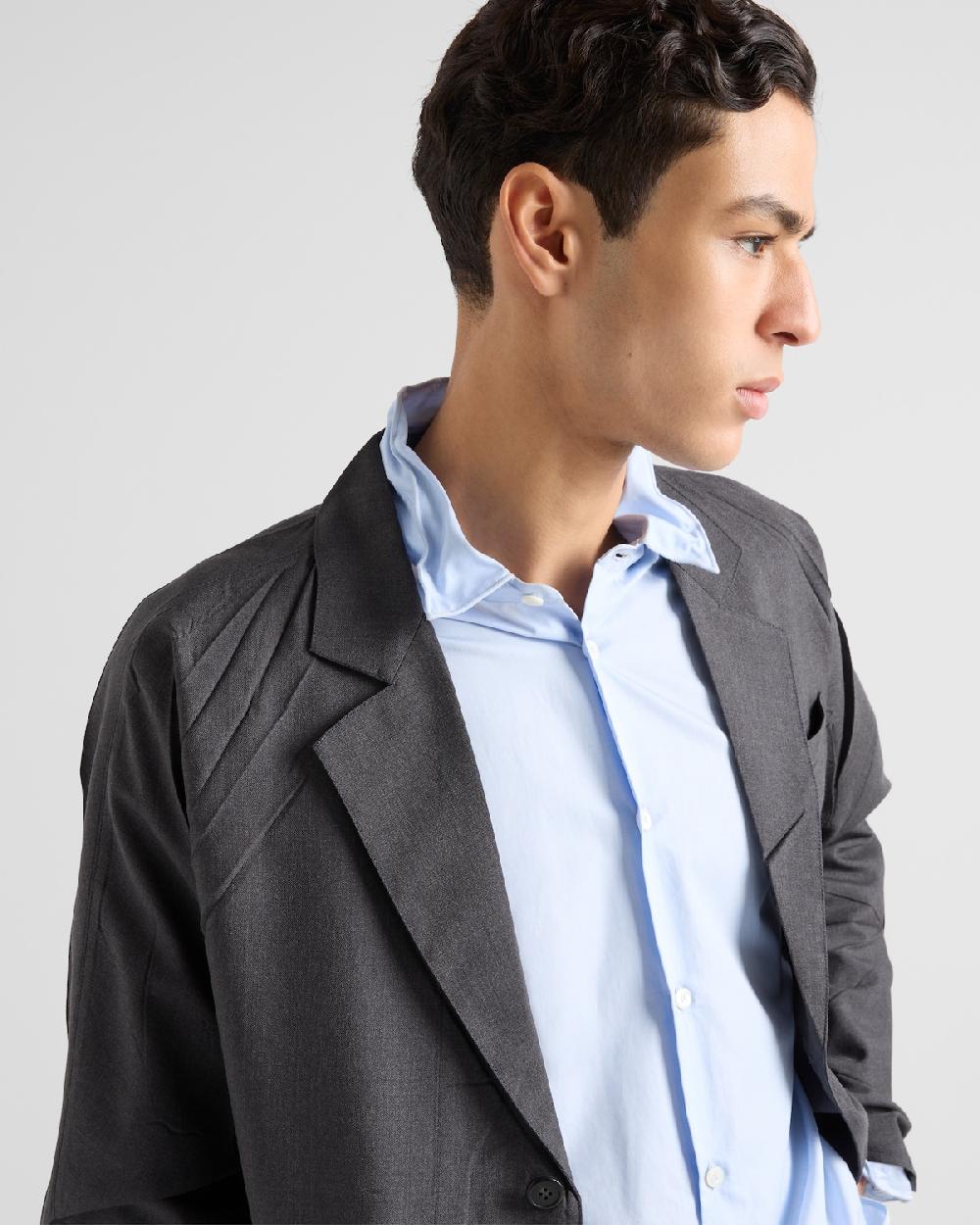 Prada Chaqueta De Botonadura Simple De Lana Y Seda