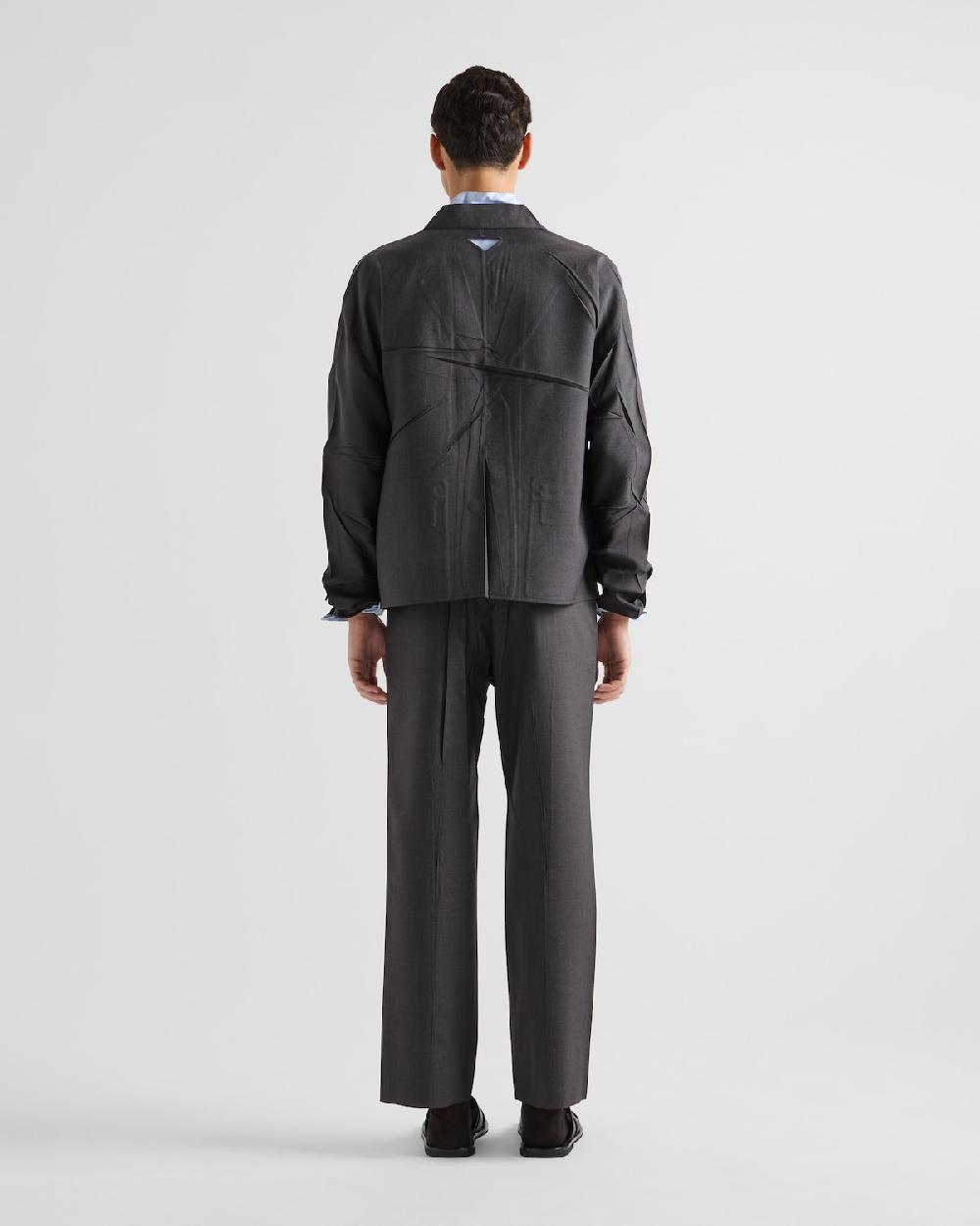 Prada Chaqueta De Botonadura Simple De Lana Y Seda