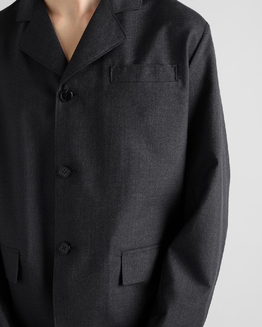 Prada Chaqueta De Botonadura Simple De Lana Y Seda