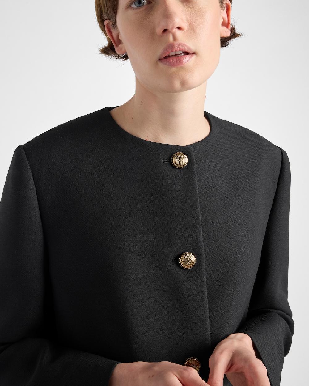 Prada Chaqueta De Botonadura Simple De Tricotina