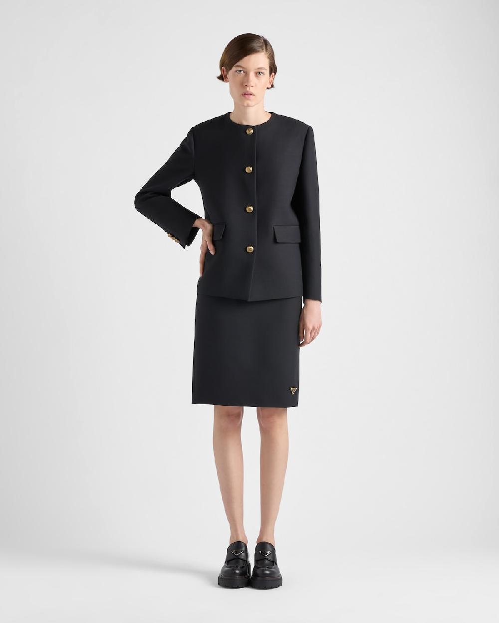 Prada Chaqueta de botonadura simple de tricotina