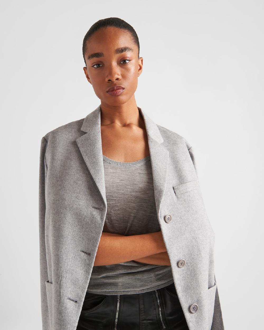 Prada Chaqueta De Cachemir De Botonadura Simple