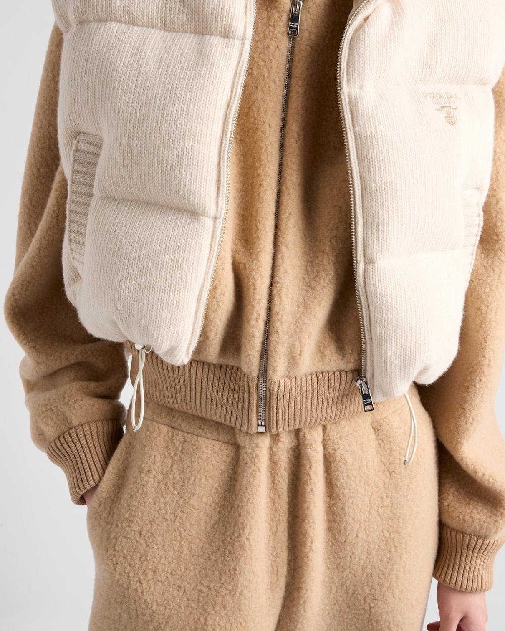 Prada Chaqueta De Felpa De Algodón Con Cremallera