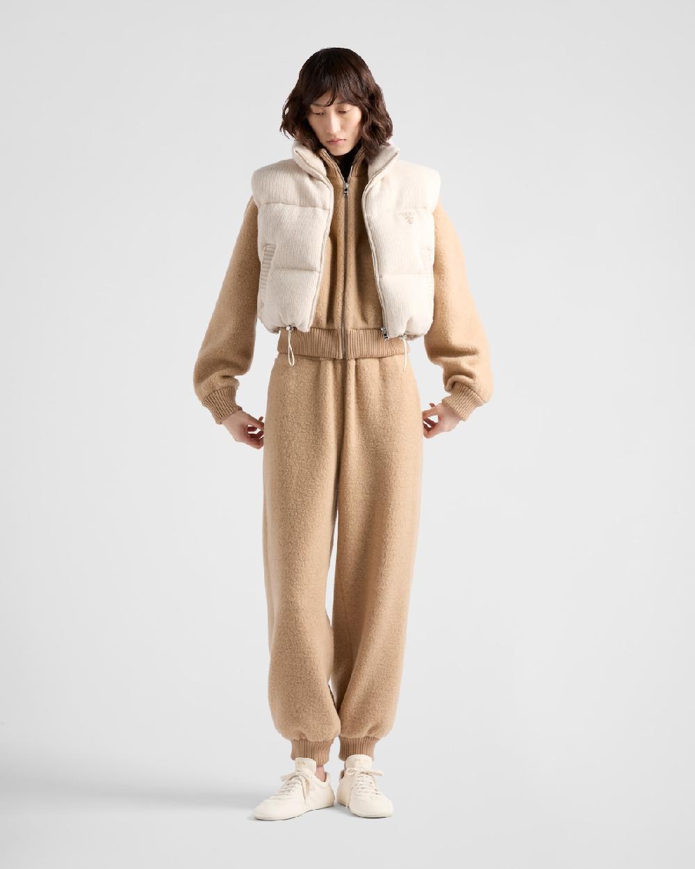 Prada Chaqueta de felpa de algodón con cremallera