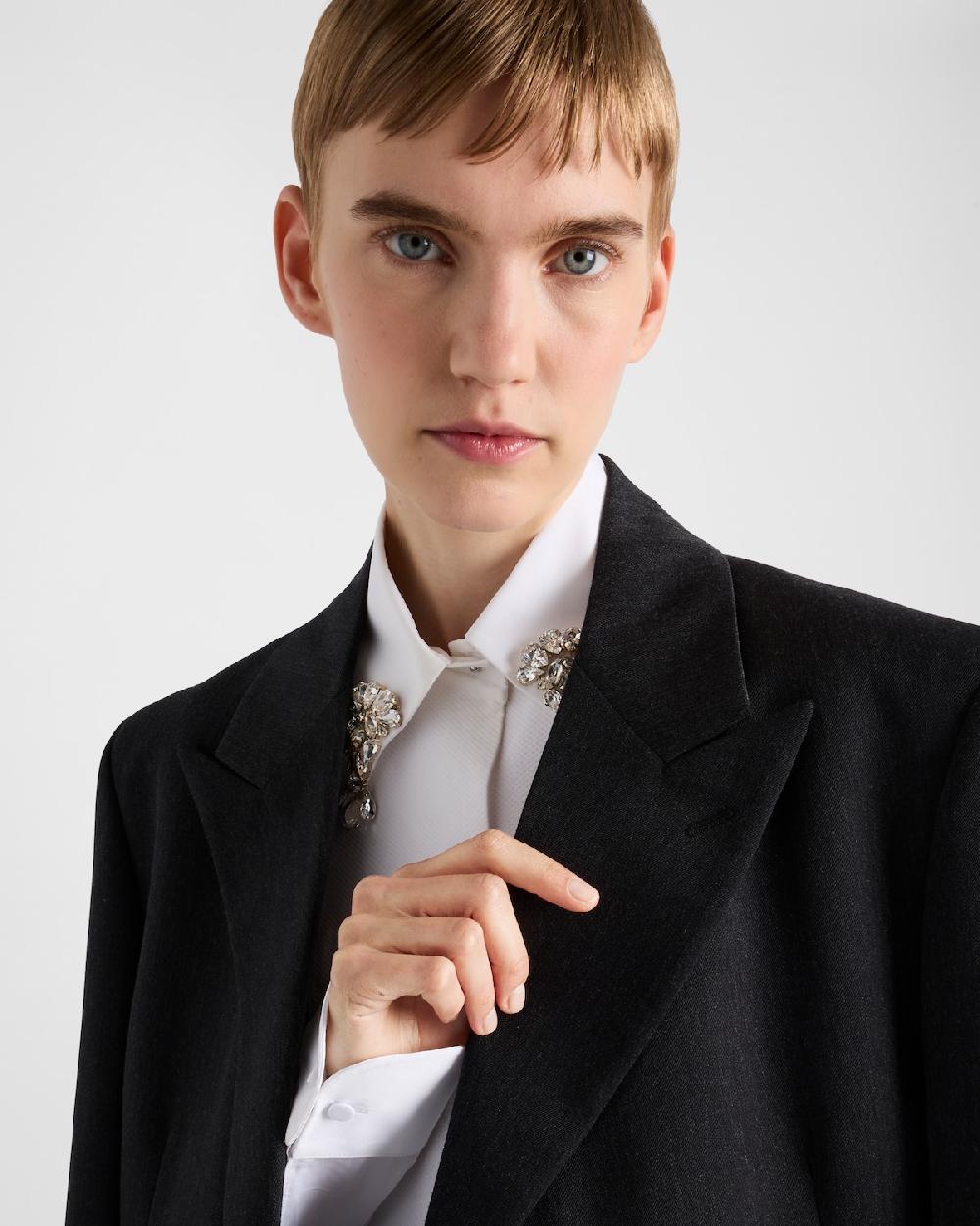 Prada Chaqueta De Gabardina De Botonadura Doble