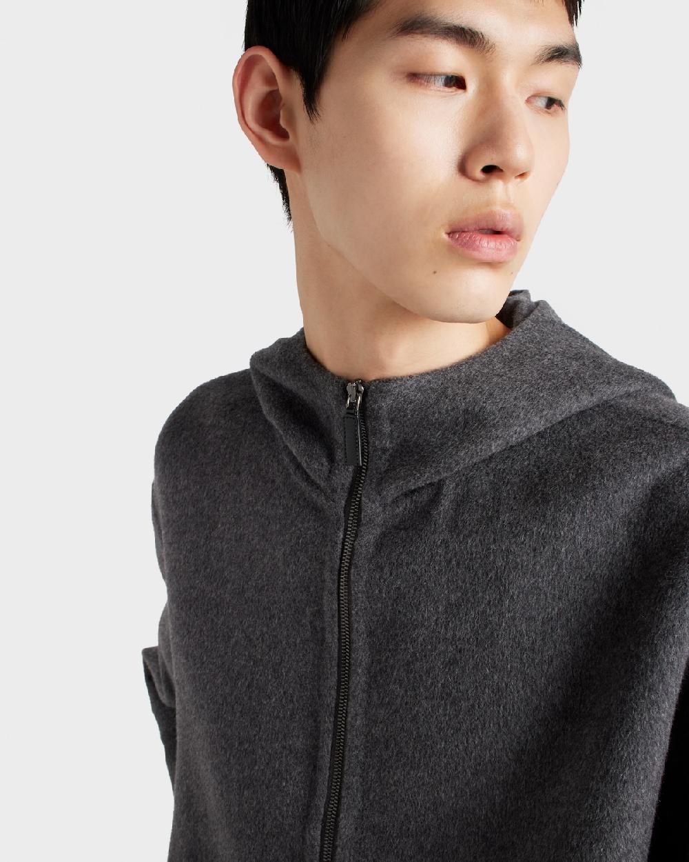 Prada Chaqueta De Lana Con Capucha