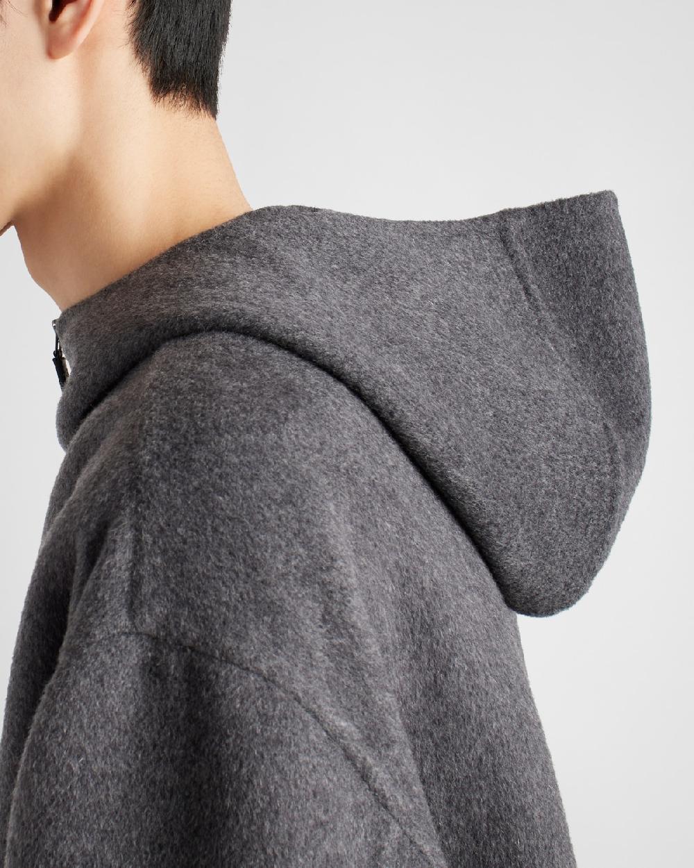 Prada Chaqueta De Lana Con Capucha