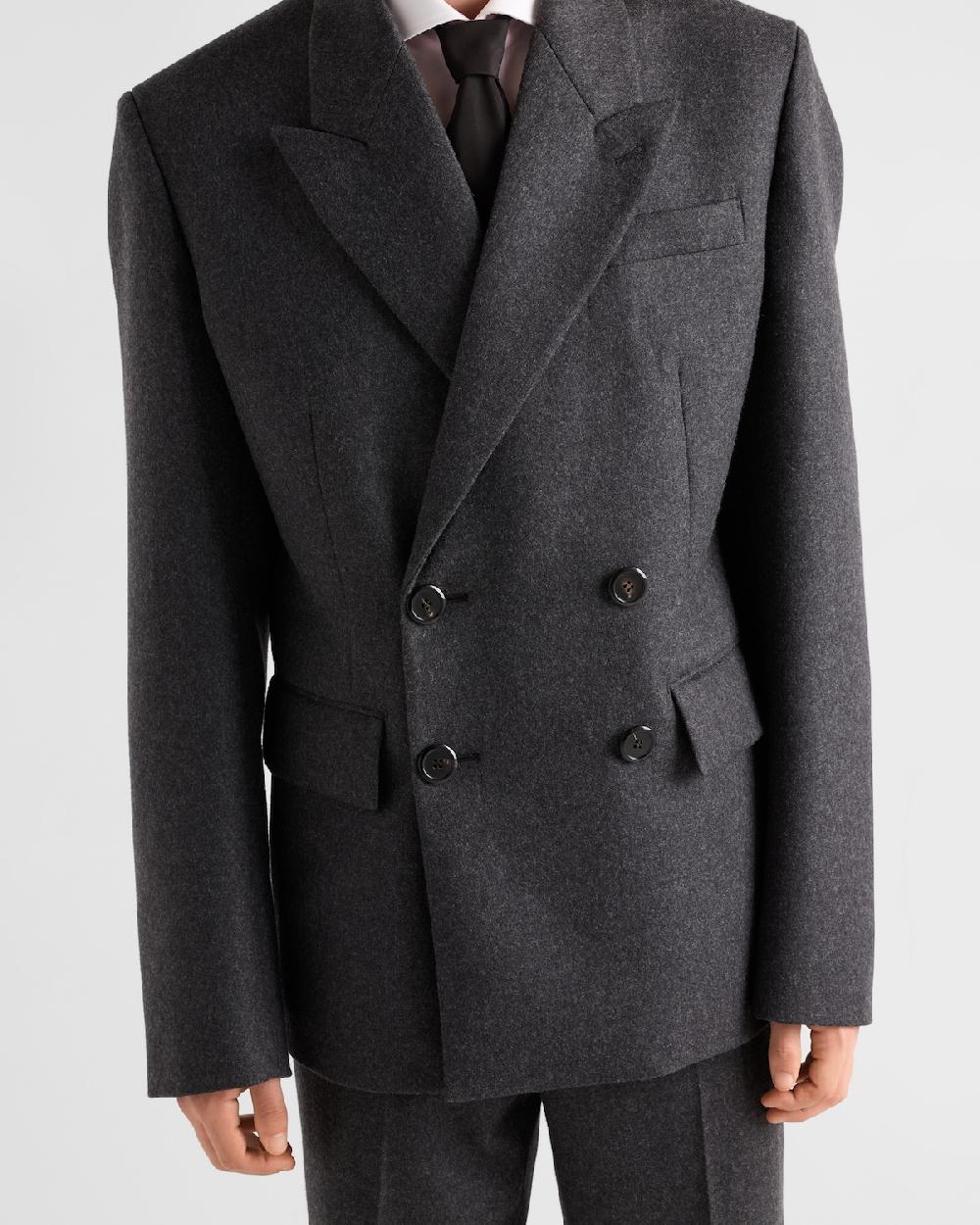 Prada Chaqueta De Lana De Botonadura Doble