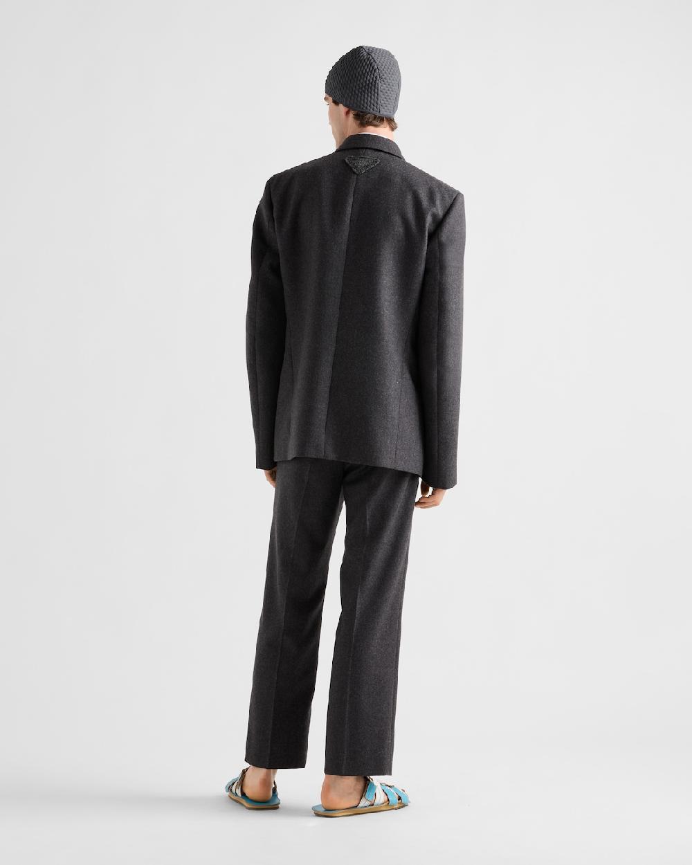 Prada Chaqueta De Lana De Botonadura Doble