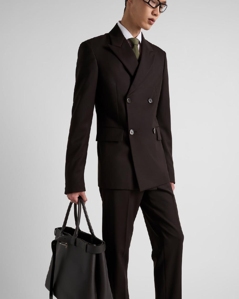 Prada Chaqueta De Lana De Botonadura Doble