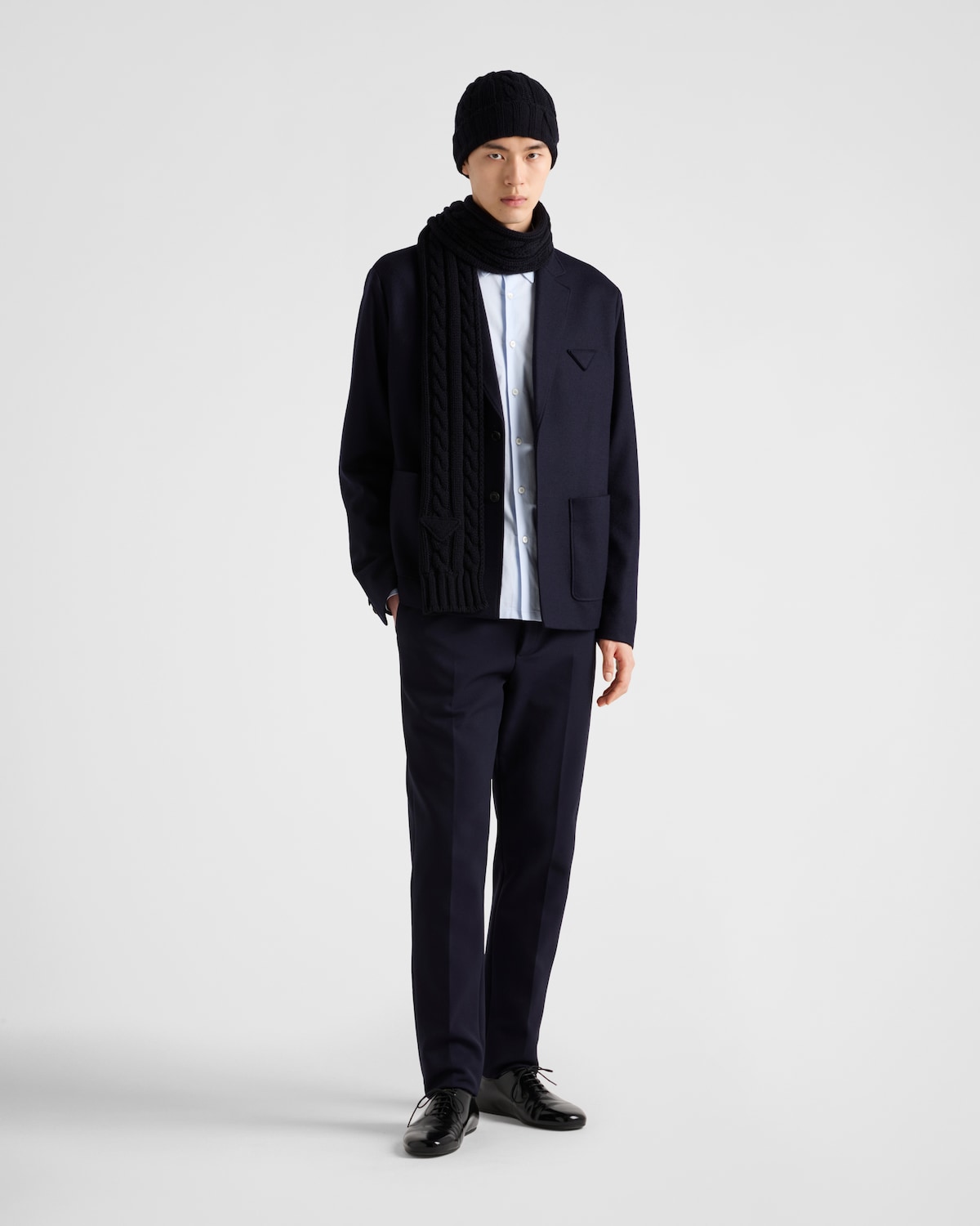 Prada Chaqueta de lana de botonadura simple