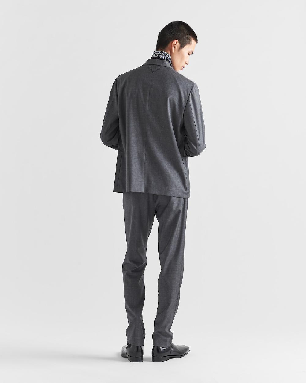 Prada Chaqueta De Lana De Cruzado Simple