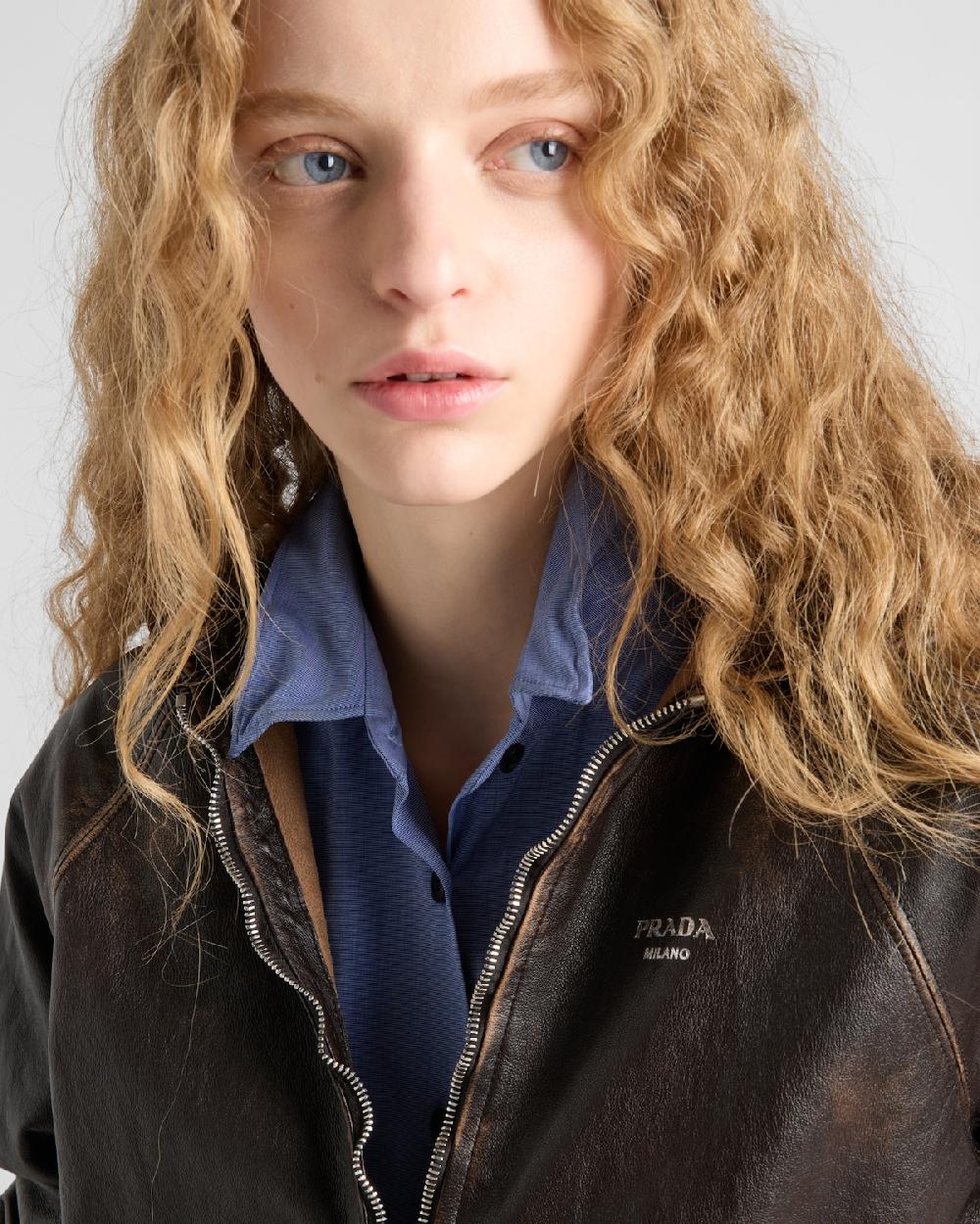 Prada Chaqueta De Napa Con Capucha