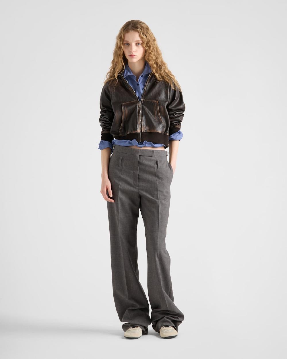 Prada Chaqueta de napa con capucha