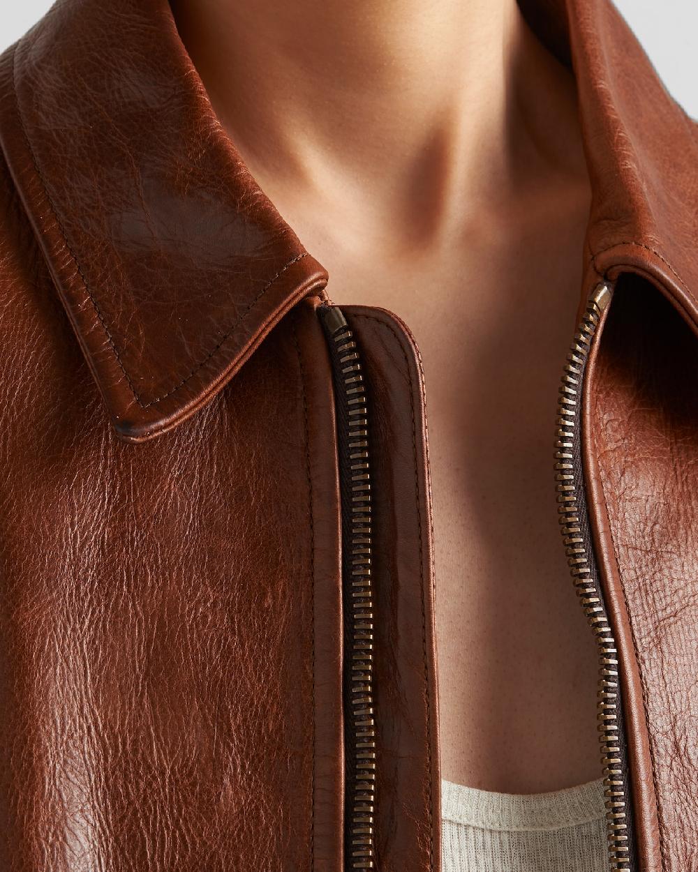 Prada Chaqueta De Piel Con Cinturón