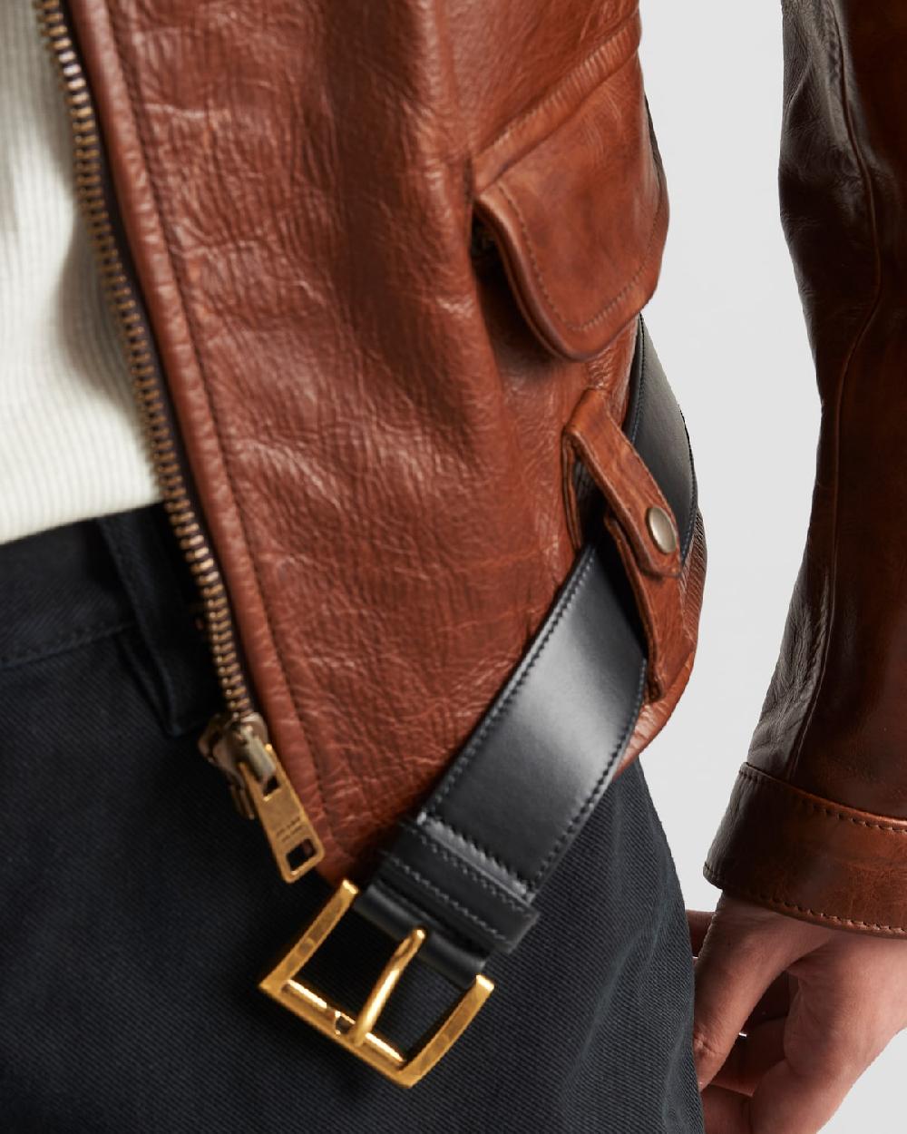 Prada Chaqueta De Piel Con Cinturón