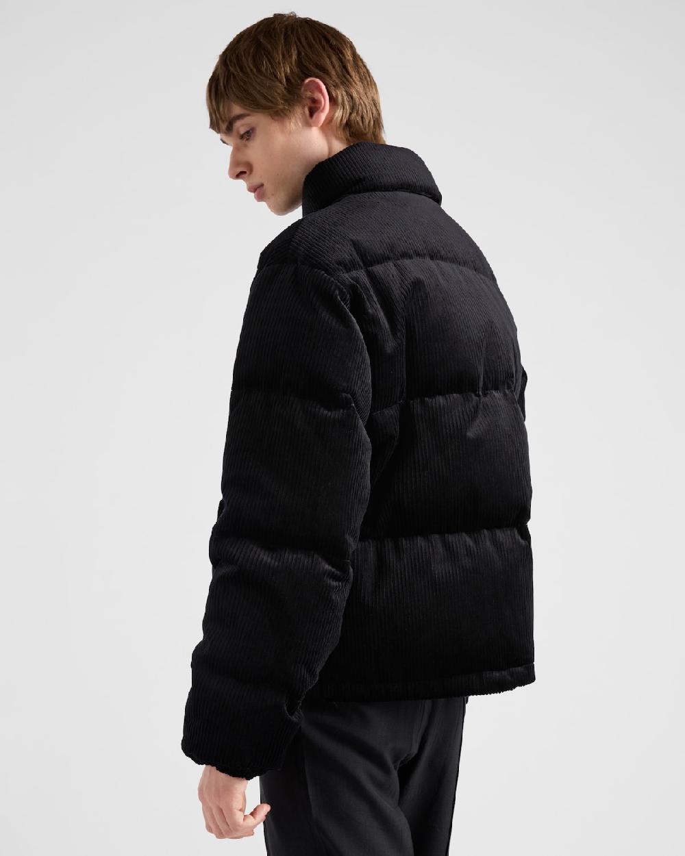 Prada Chaqueta De Plumón Corta De Pana