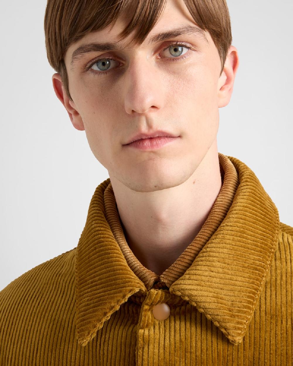 Prada Chaqueta De Plumón Corta De Pana