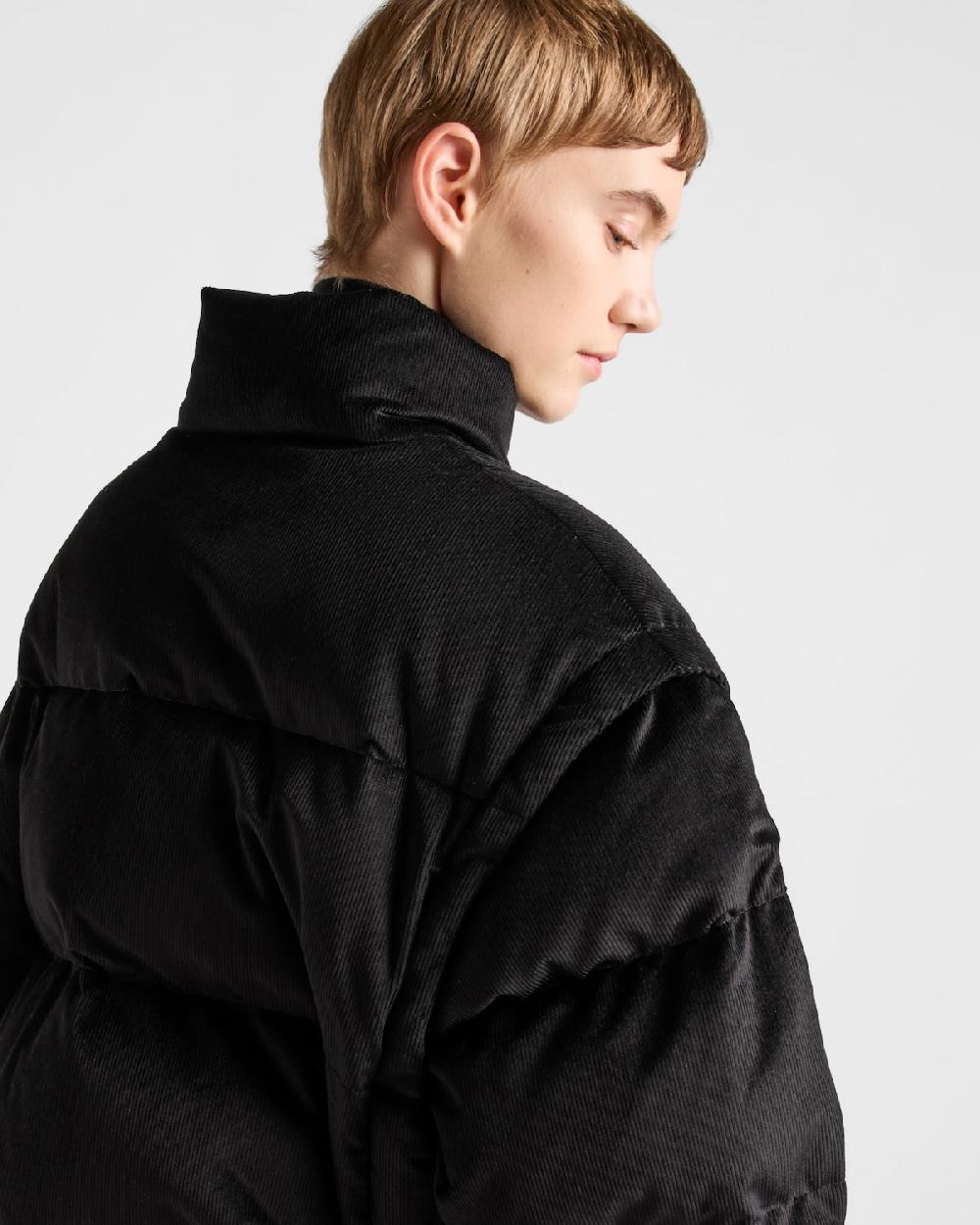 Prada Chaqueta De Plumón Y Pana