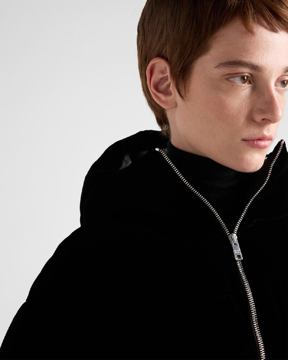 Prada Chaqueta De Plumón Y Terciopelo