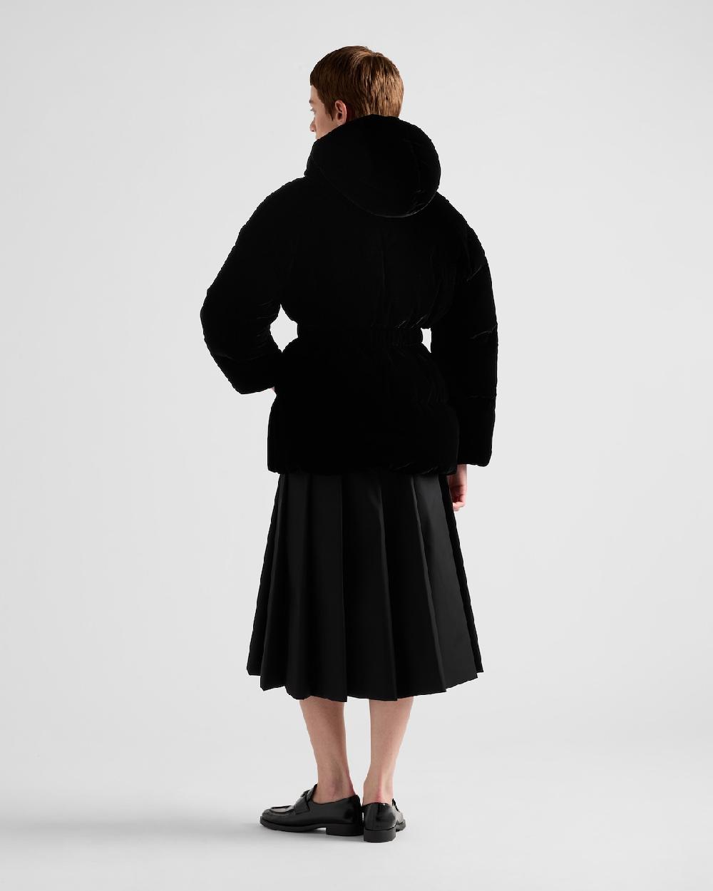 Prada Chaqueta De Plumón Y Terciopelo