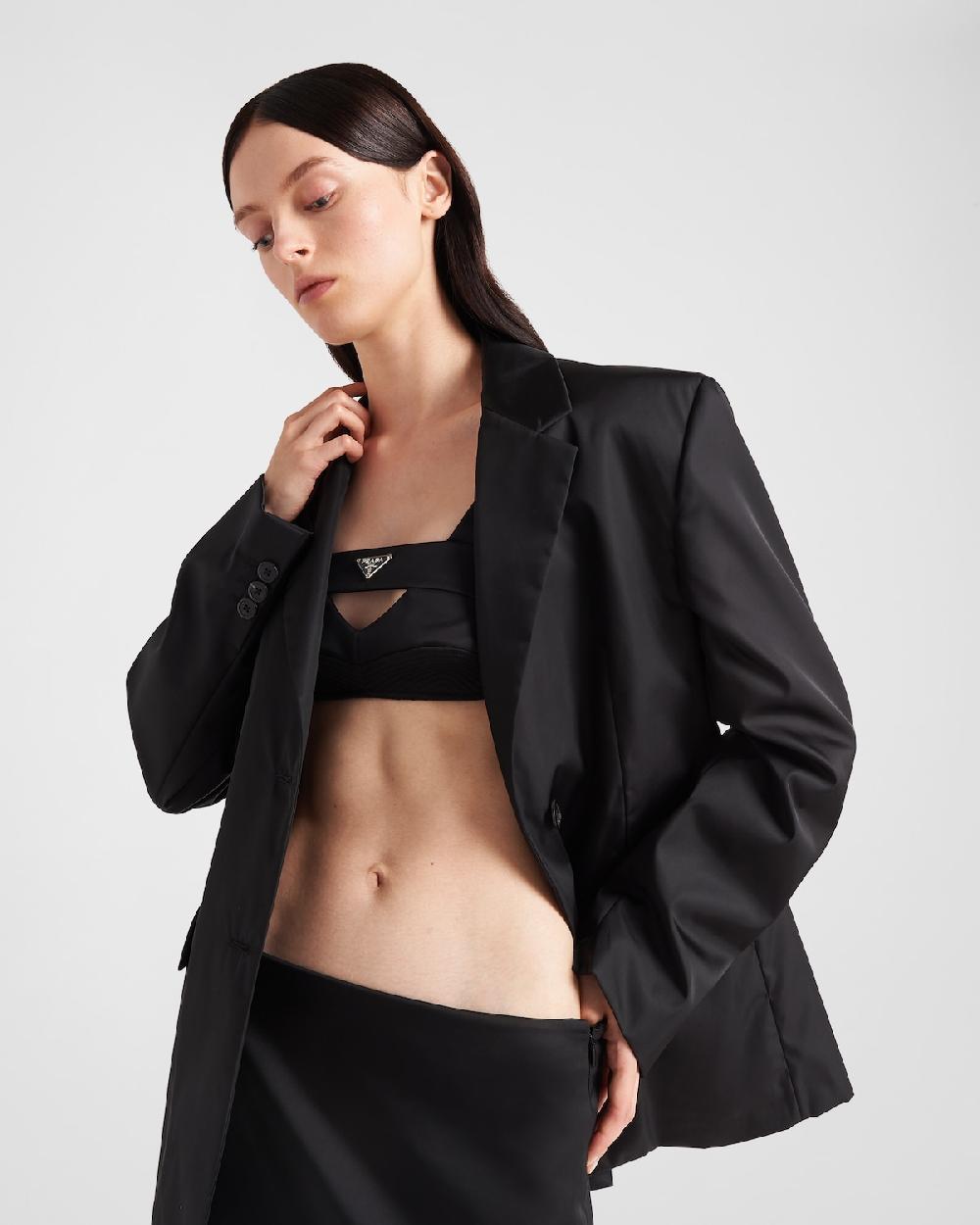 Prada Chaqueta De Re-Nylon De Botonadura Simple