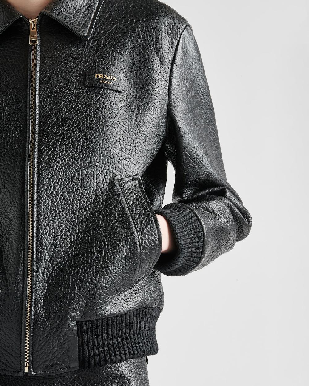 Prada Chaqueta En Piel De Napa