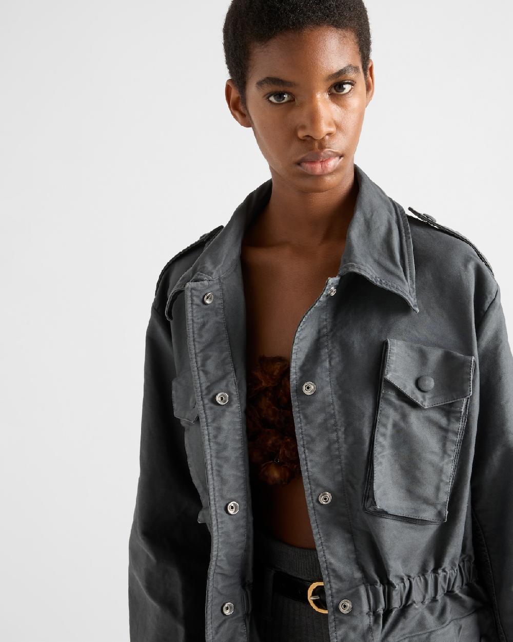 Prada Chaqueta Safari De Algodón Envejecido