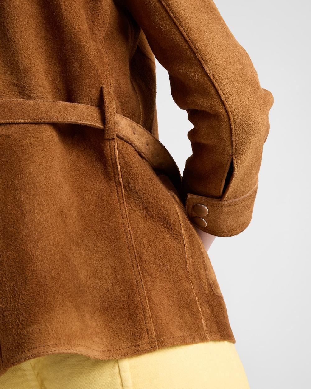 Prada Chaqueta Safari De Ante