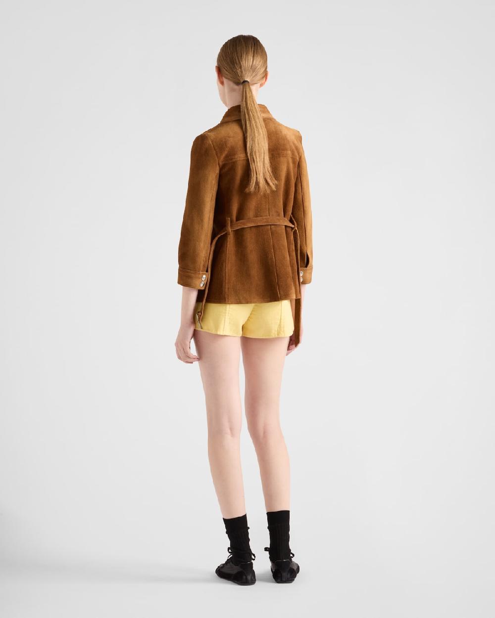 Prada Chaqueta Safari De Ante