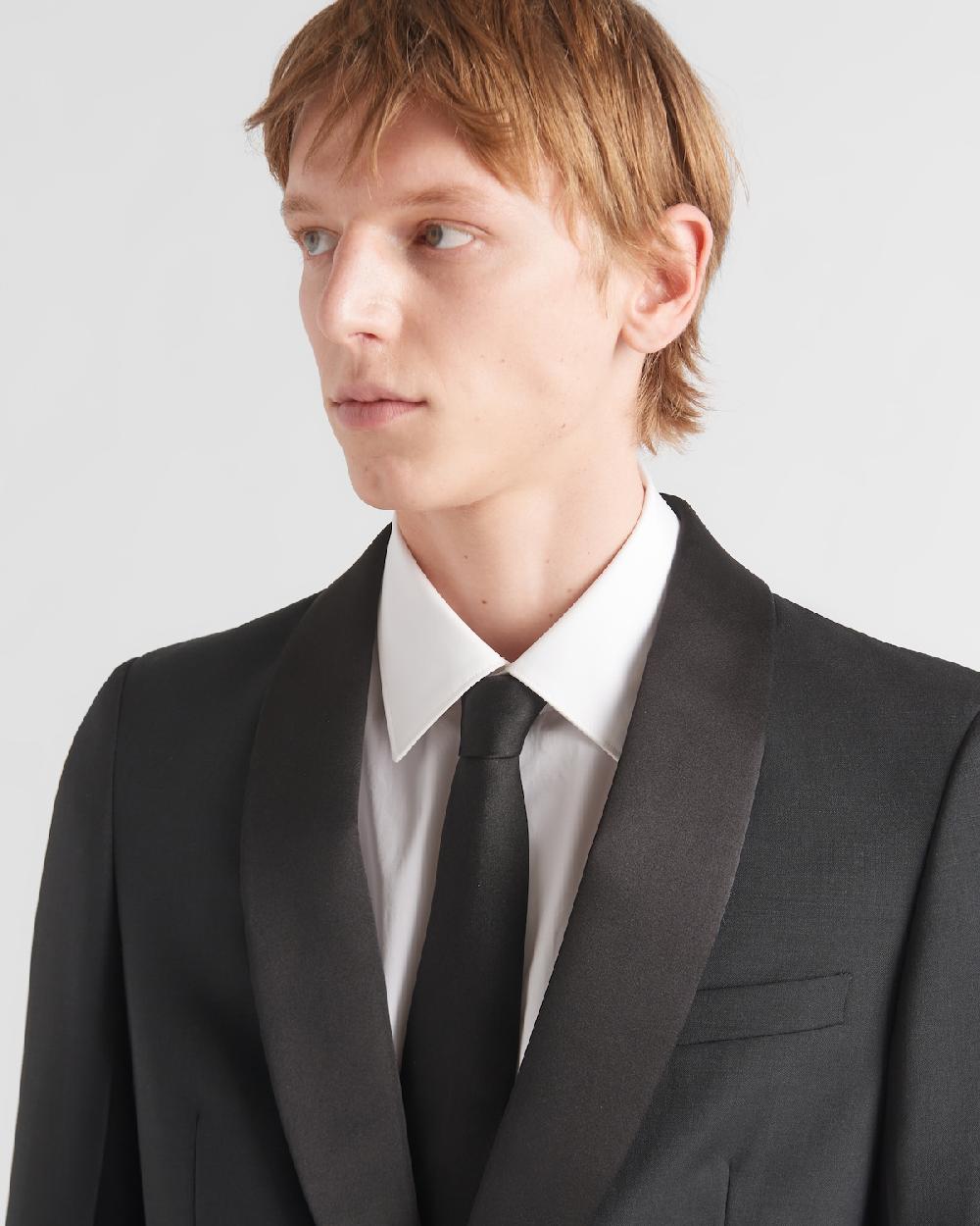 Prada Esmoquin De Cruzado Simple De Lana Y Mohair