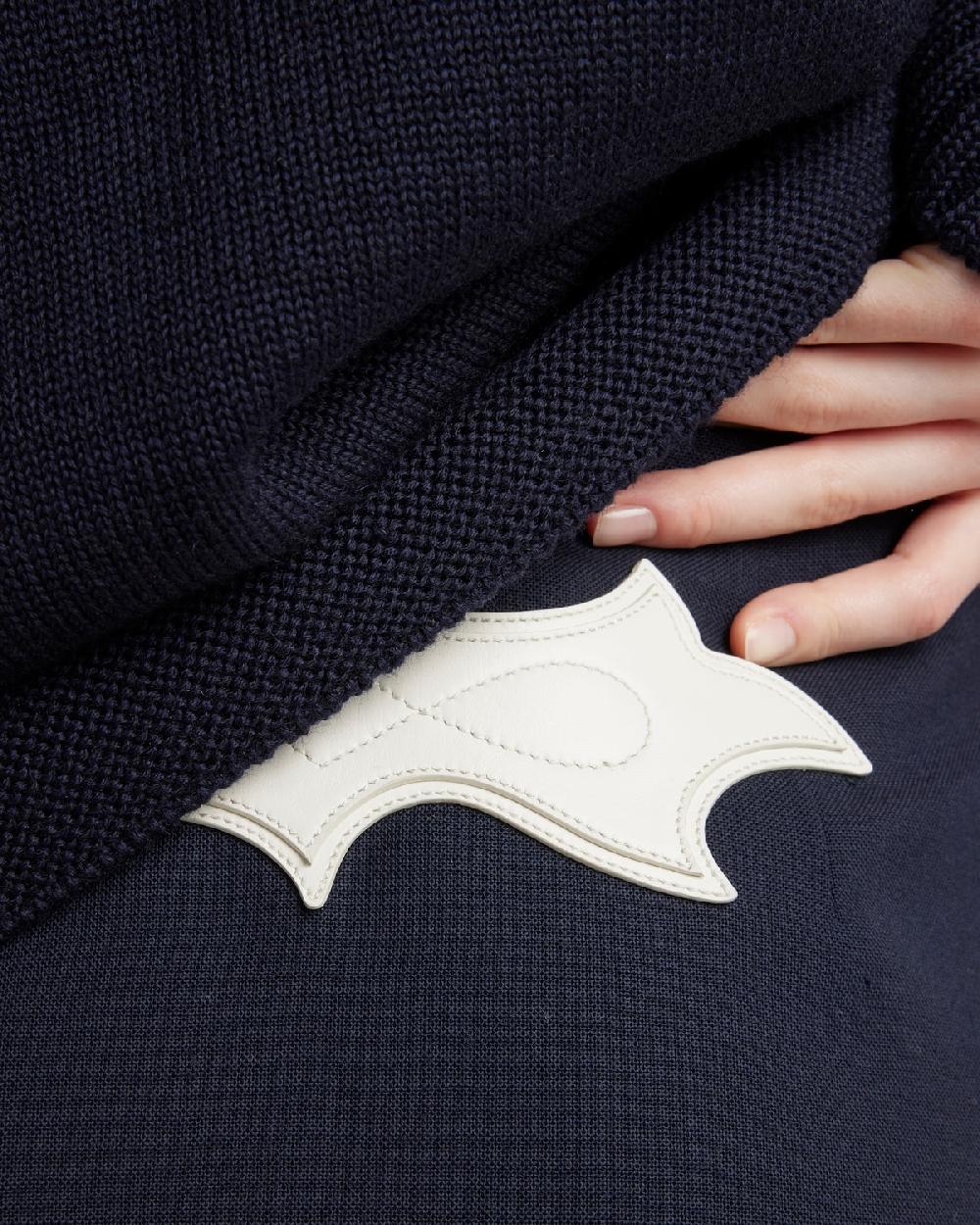 Prada Falda Con Pespuntes Y Flecos De Piel