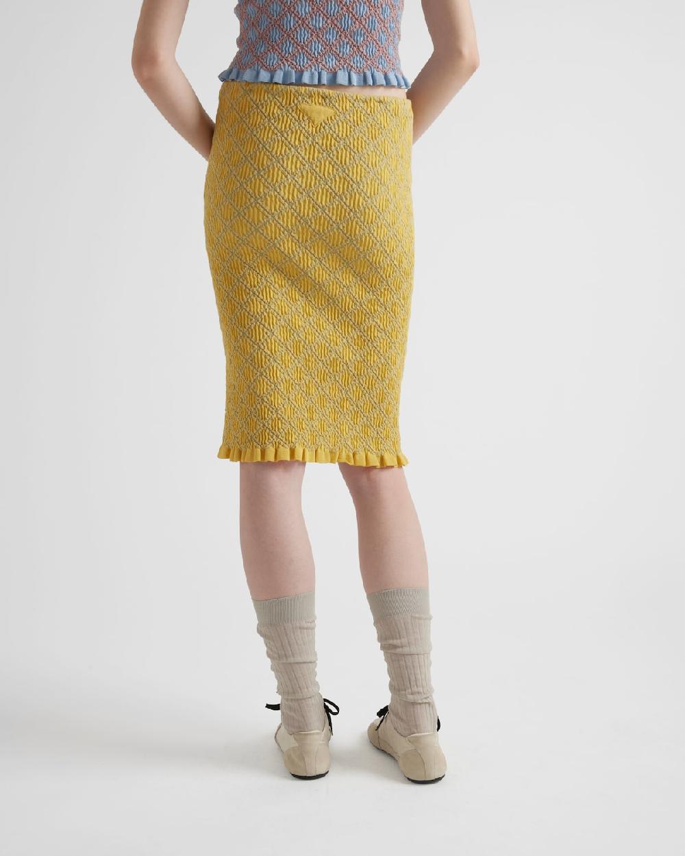 Prada Falda De Algodón