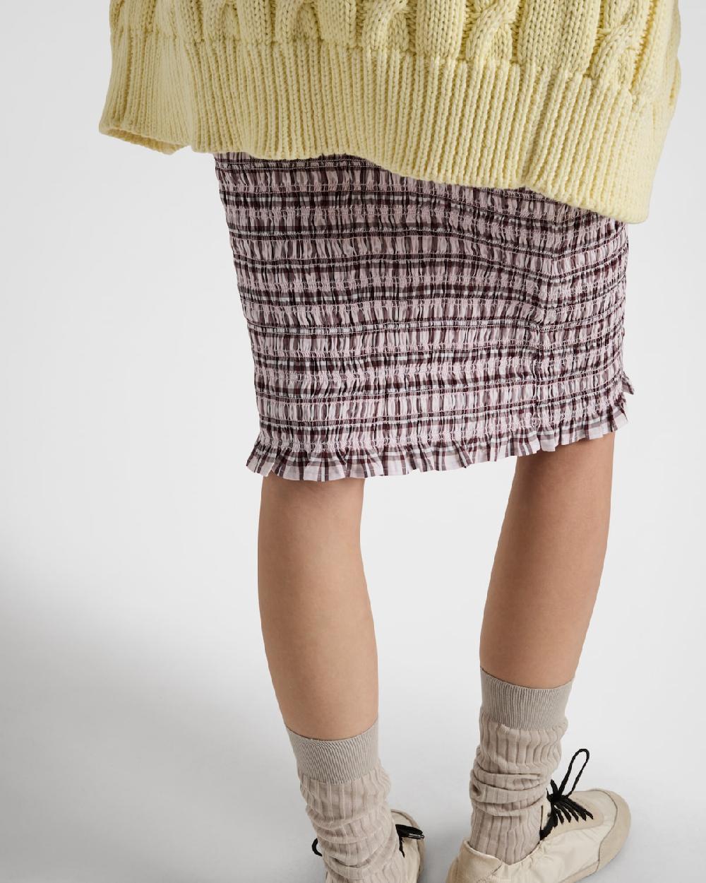 Prada Falda De Algodón A Cuadros