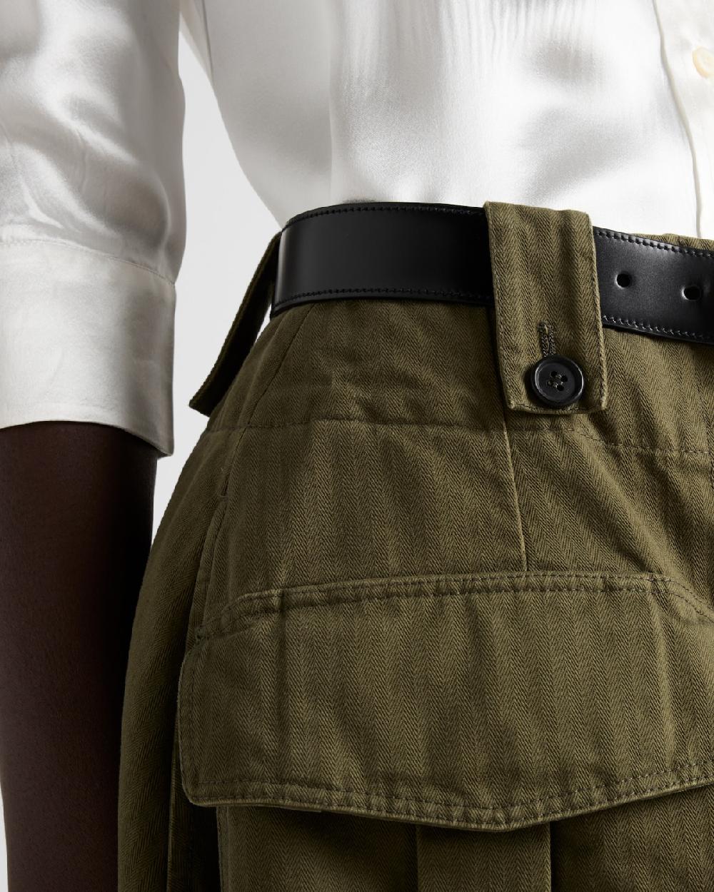 Prada Falda De Algodón Con Bolsillos Cargo