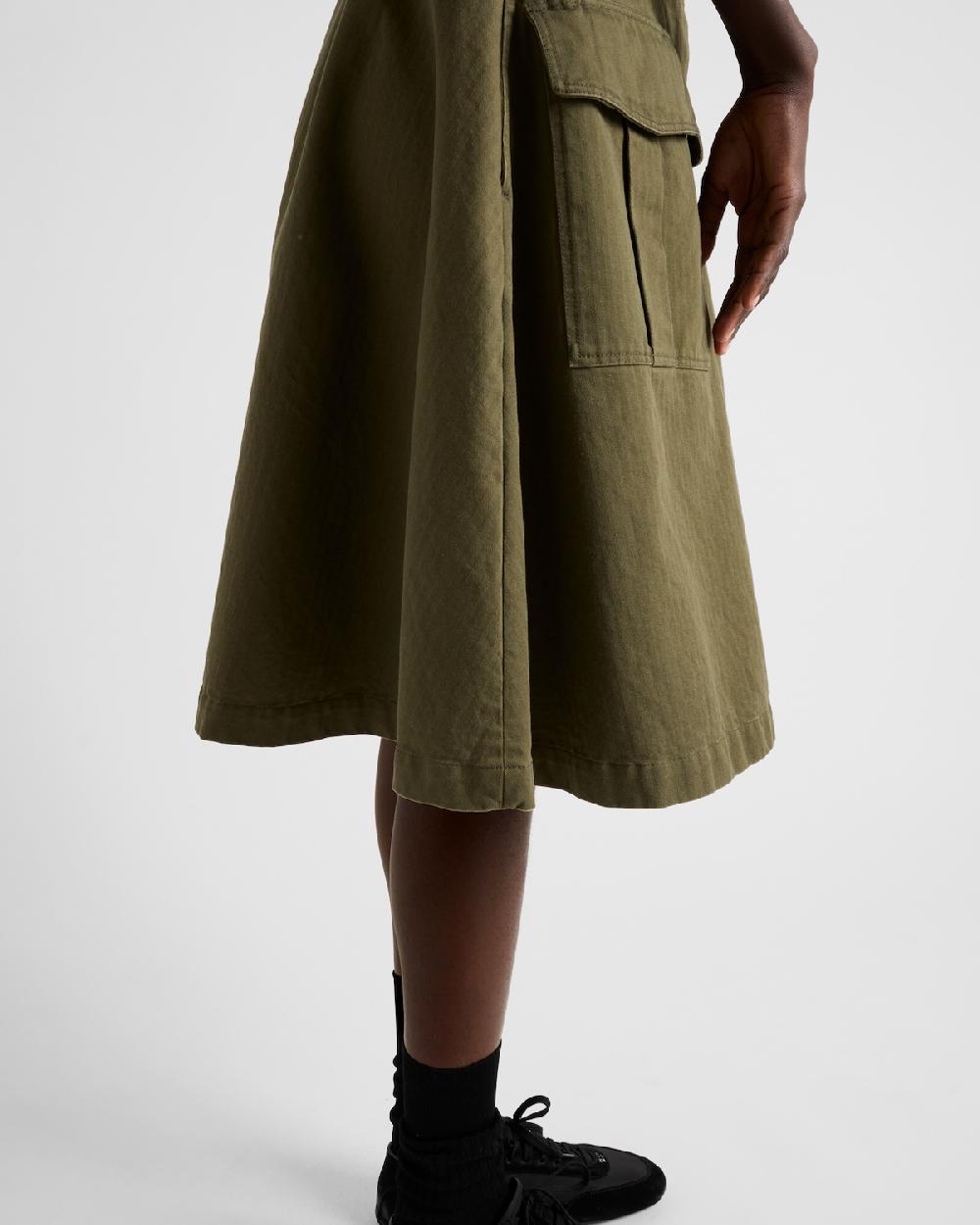 Prada Falda De Algodón Con Bolsillos Cargo