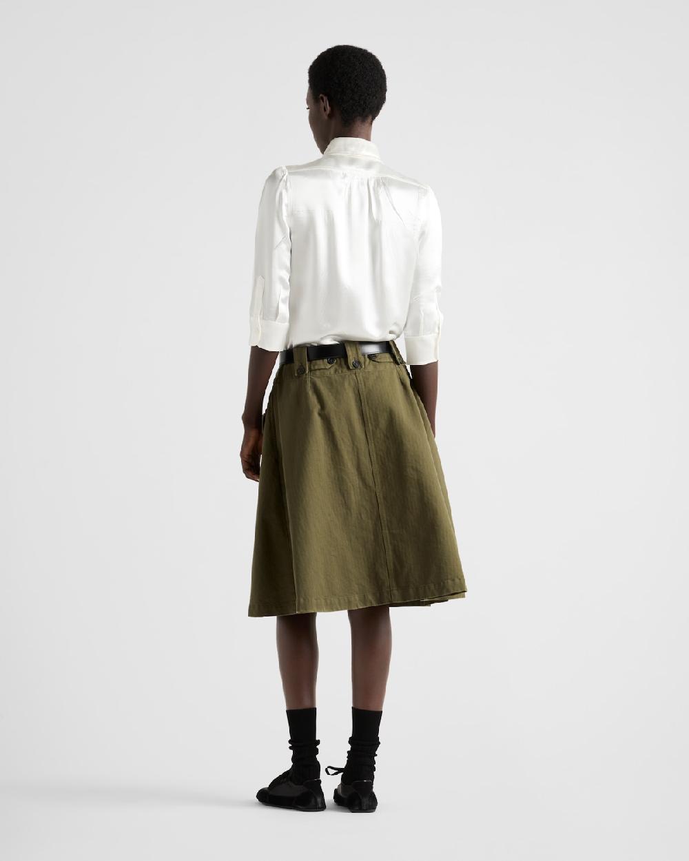 Prada Falda De Algodón Con Bolsillos Cargo