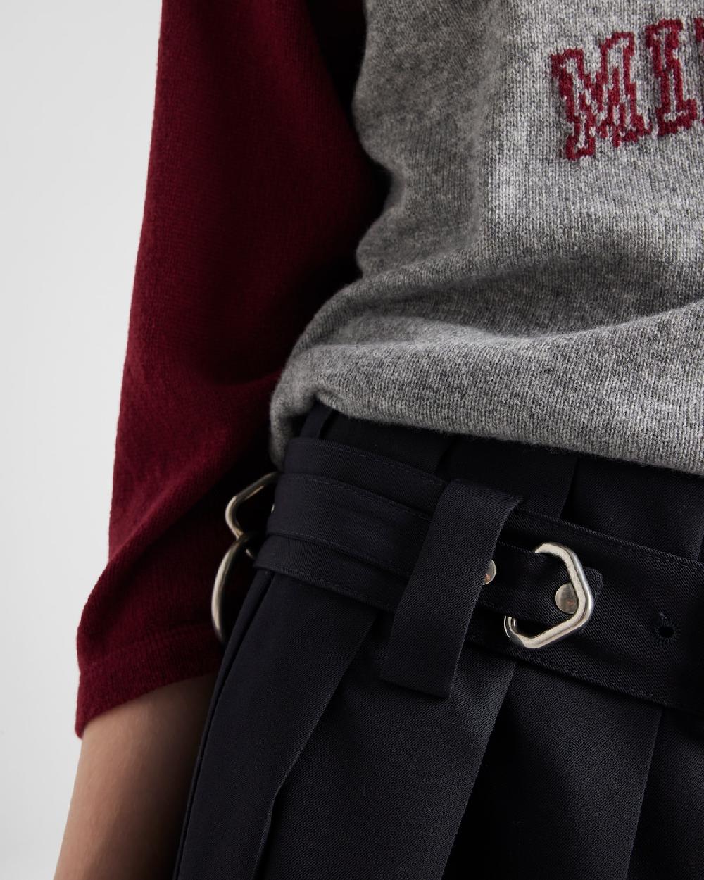 Prada Falda De Gabardina Plisada